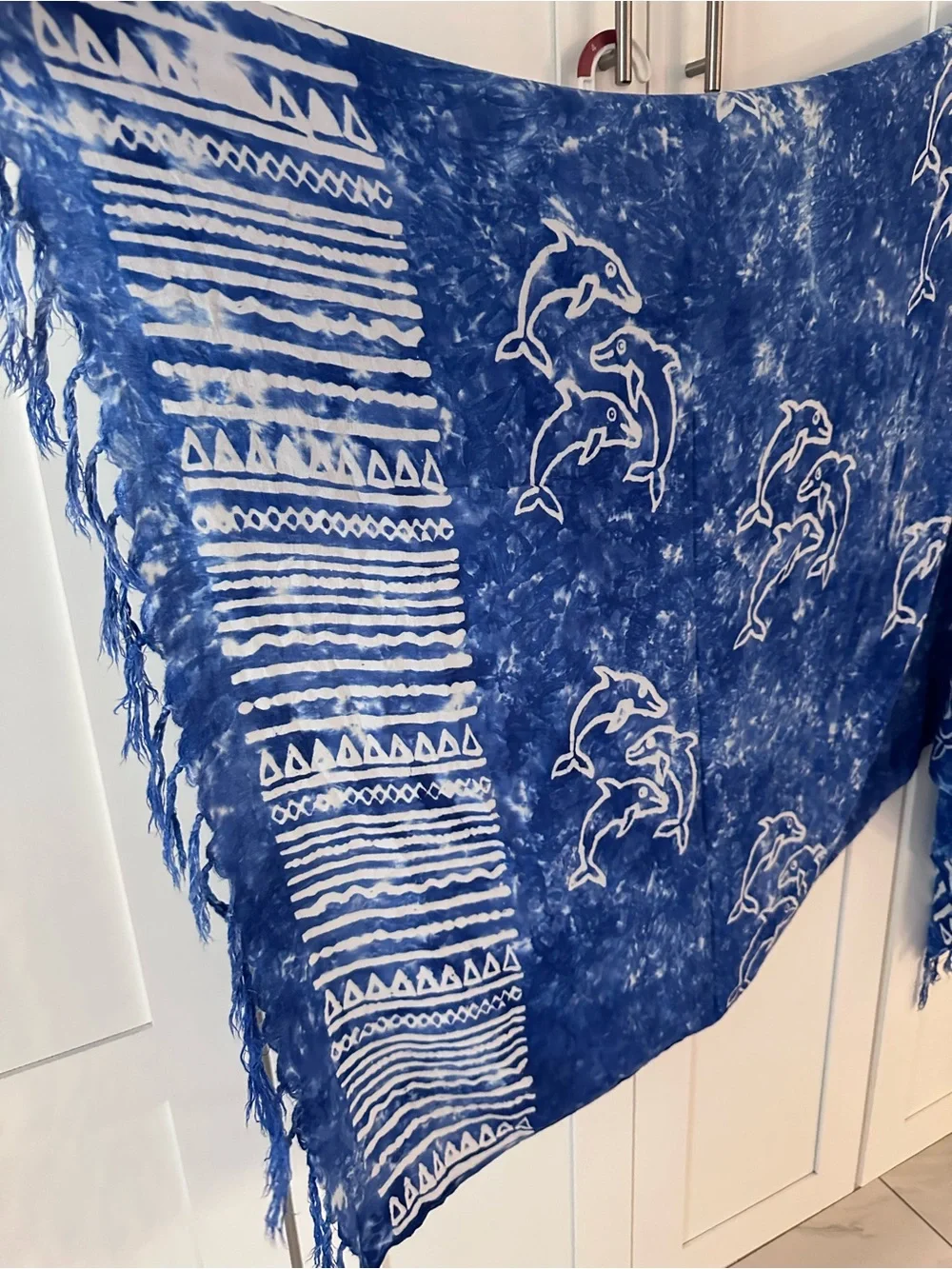Dolphin Print Tie-Dye Beach cover up